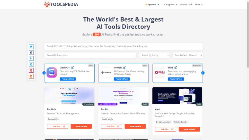 AI Tools Directory: ToolsPedia.