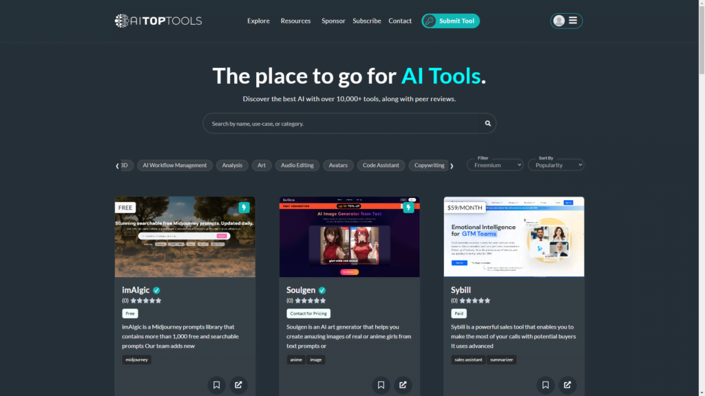 AI Tools Directory: AI top Tools.