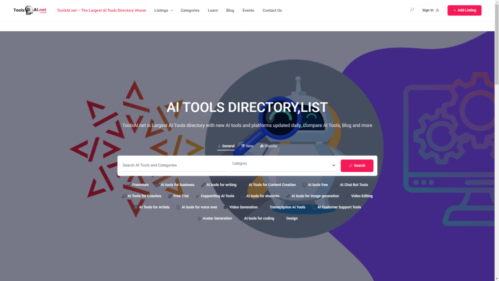 AI Tools Directory: ToolsAI.net.
