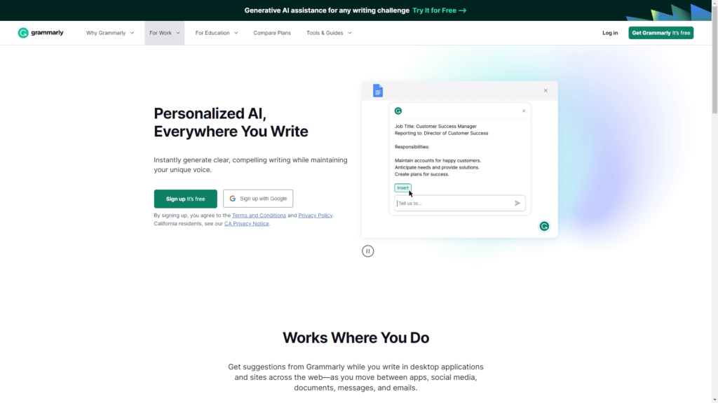 AI Tools for Productivity: Grammarly