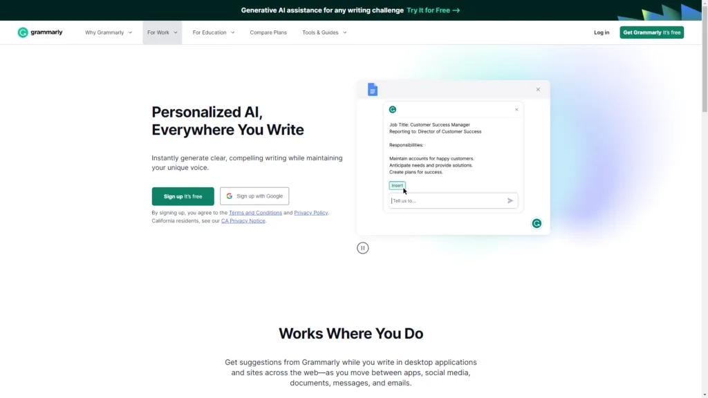 AI Tools for Productivity: Grammarly
