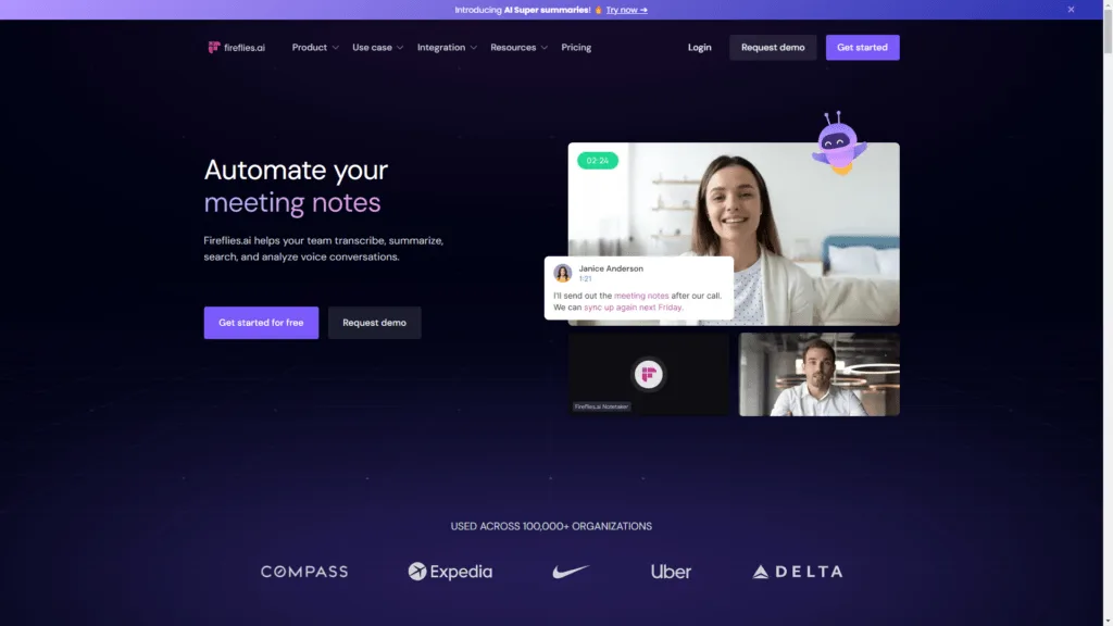 Top AI Tools for Productivity: Fireflies AI