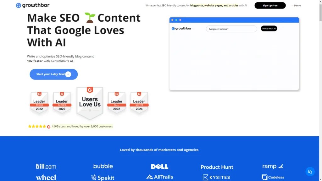 Top AI Tools for Content: GrowthBar