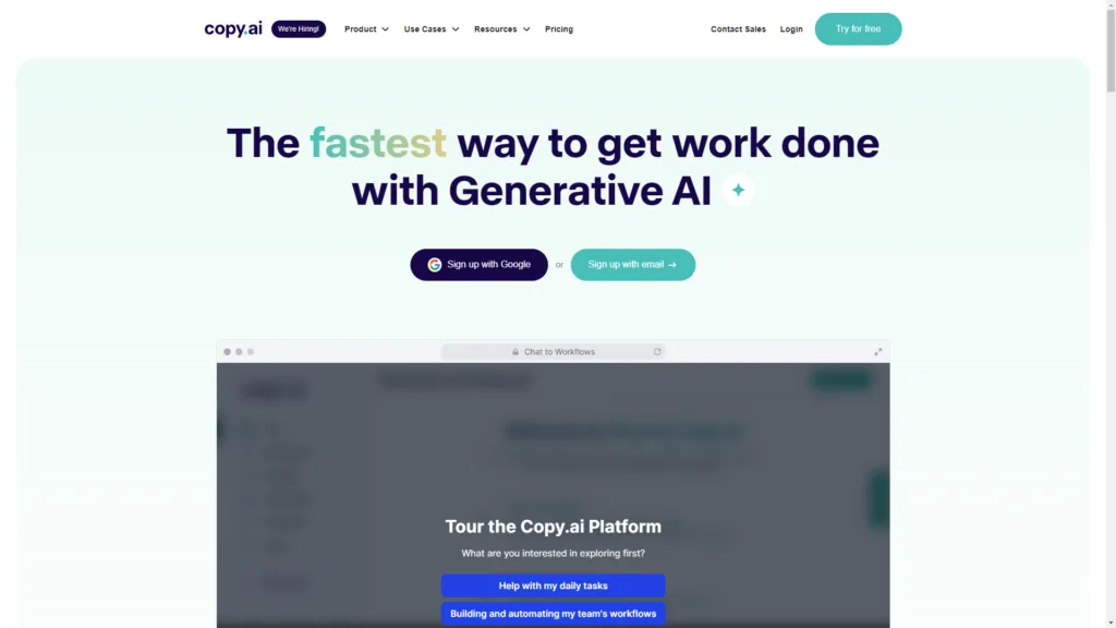 Top AI Tools for Content: Copy.ai