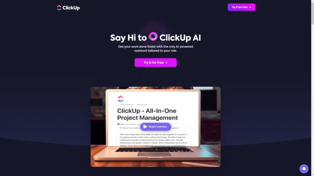 Top AI Tools for Content: ClickUp