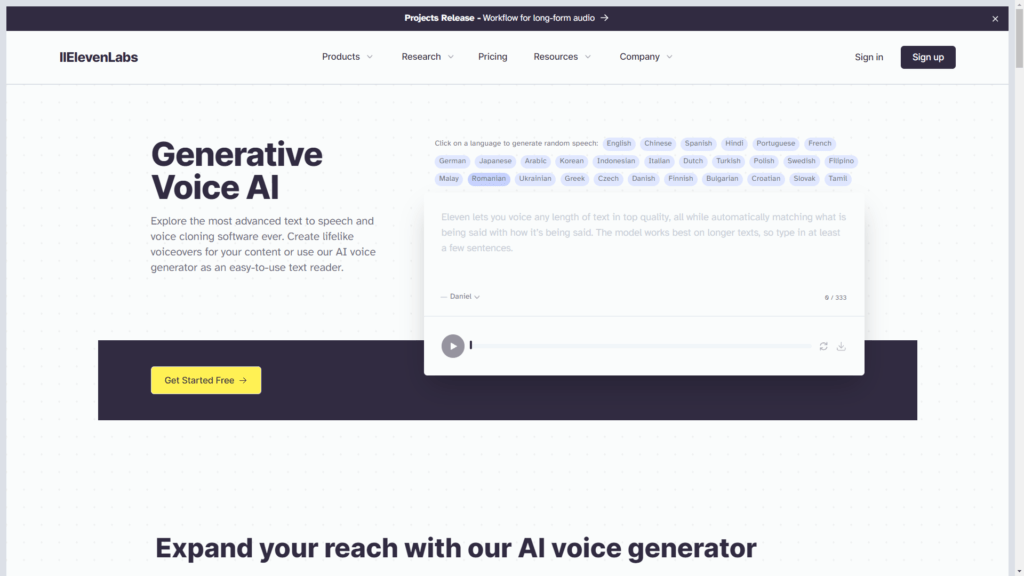 AI Tool for Business: ElevenLabs Generative AI Voice.