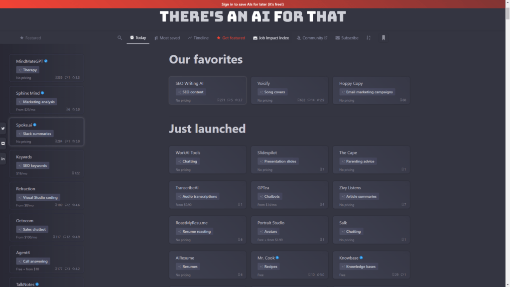 There's An AI For That, a best AI tools directory.