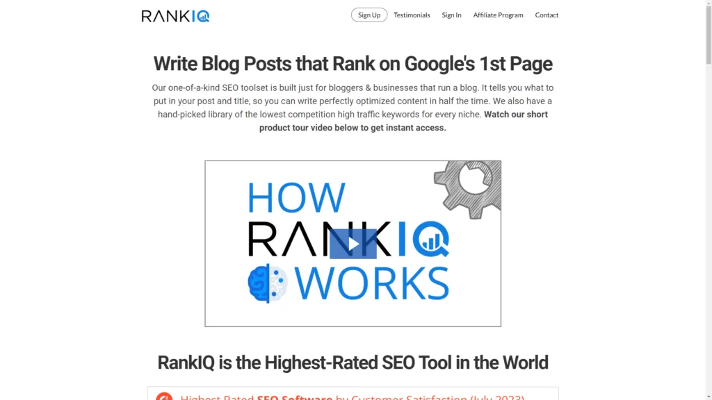 Top AI Tools for SEO: RankIQ