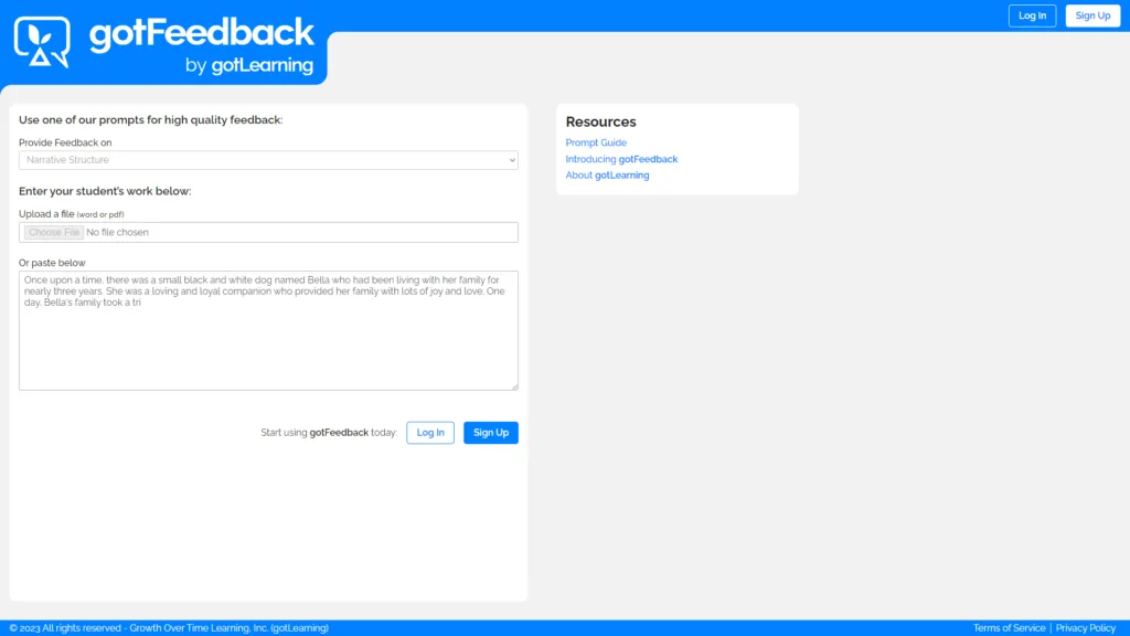 AI Tool for Teachers: gotFeedback