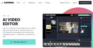 Kapwing AI video editor.