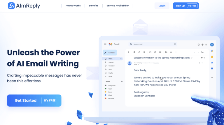 AImReply, the AI powered email writing tool.
