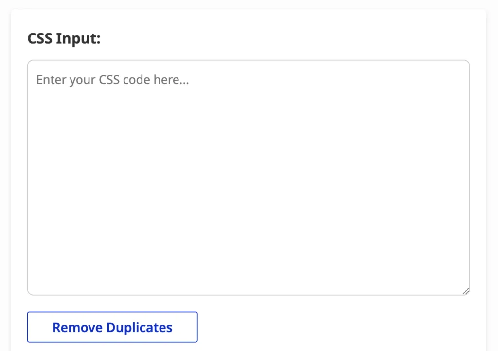 Remove duplicate CSS styles online.