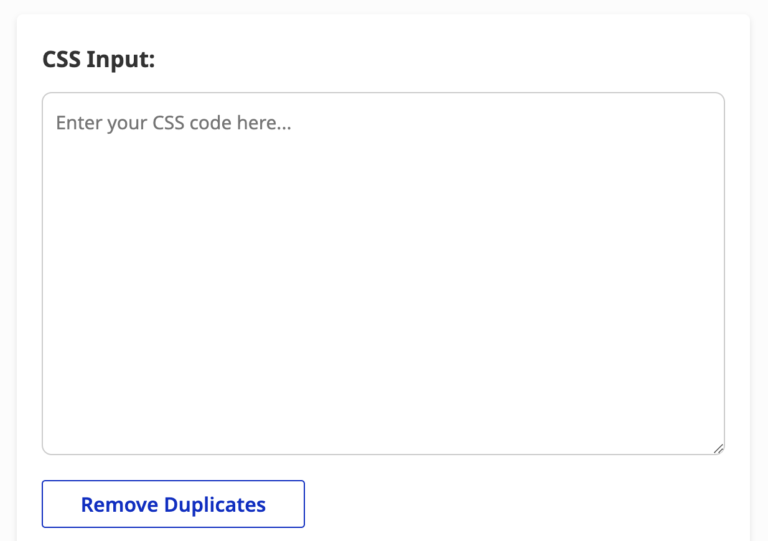Remove duplicate CSS styles online.