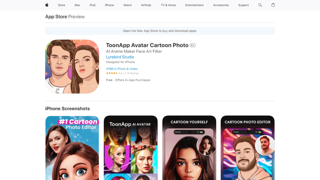 ‎ToonApp Avatar AI