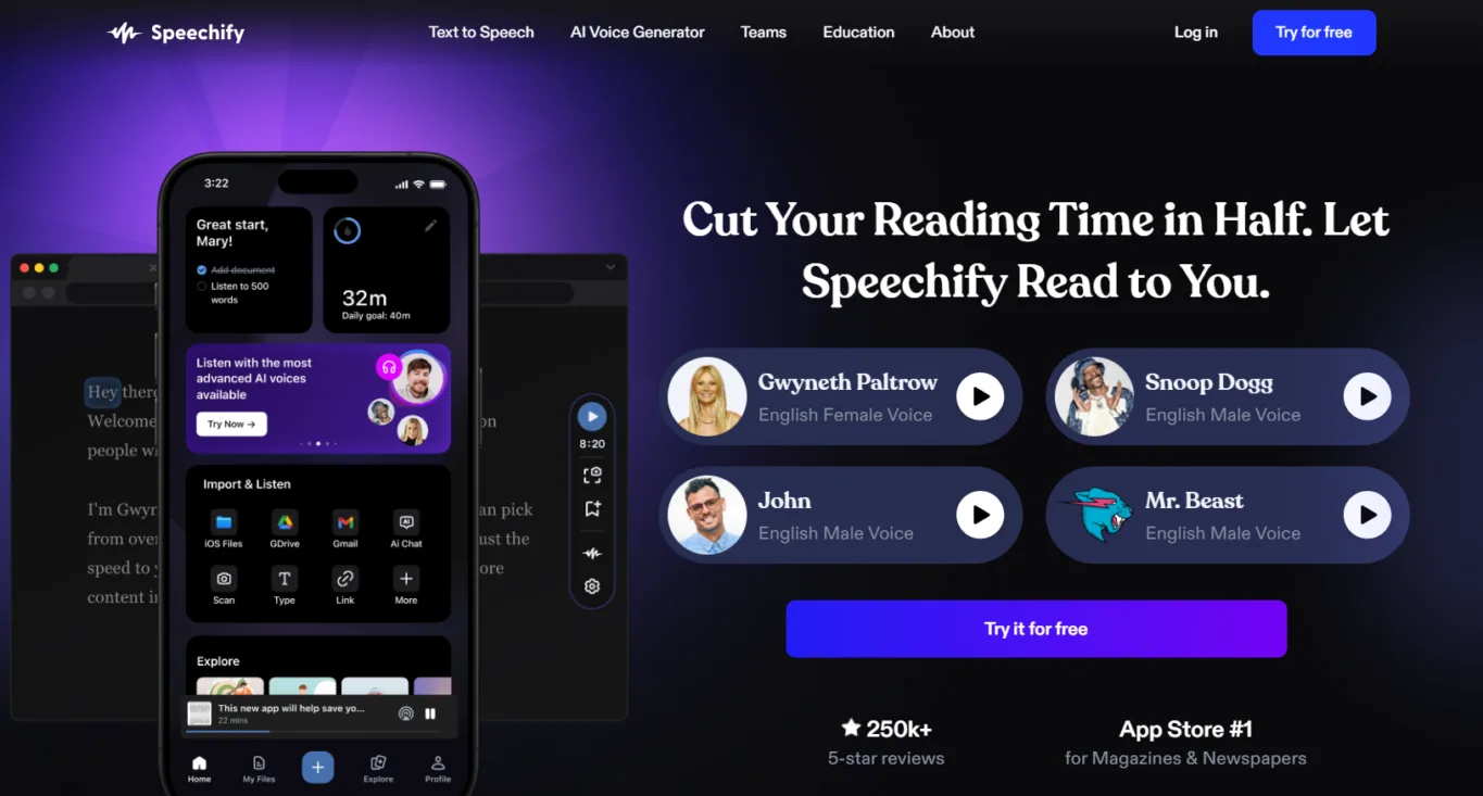 Speechify AI.