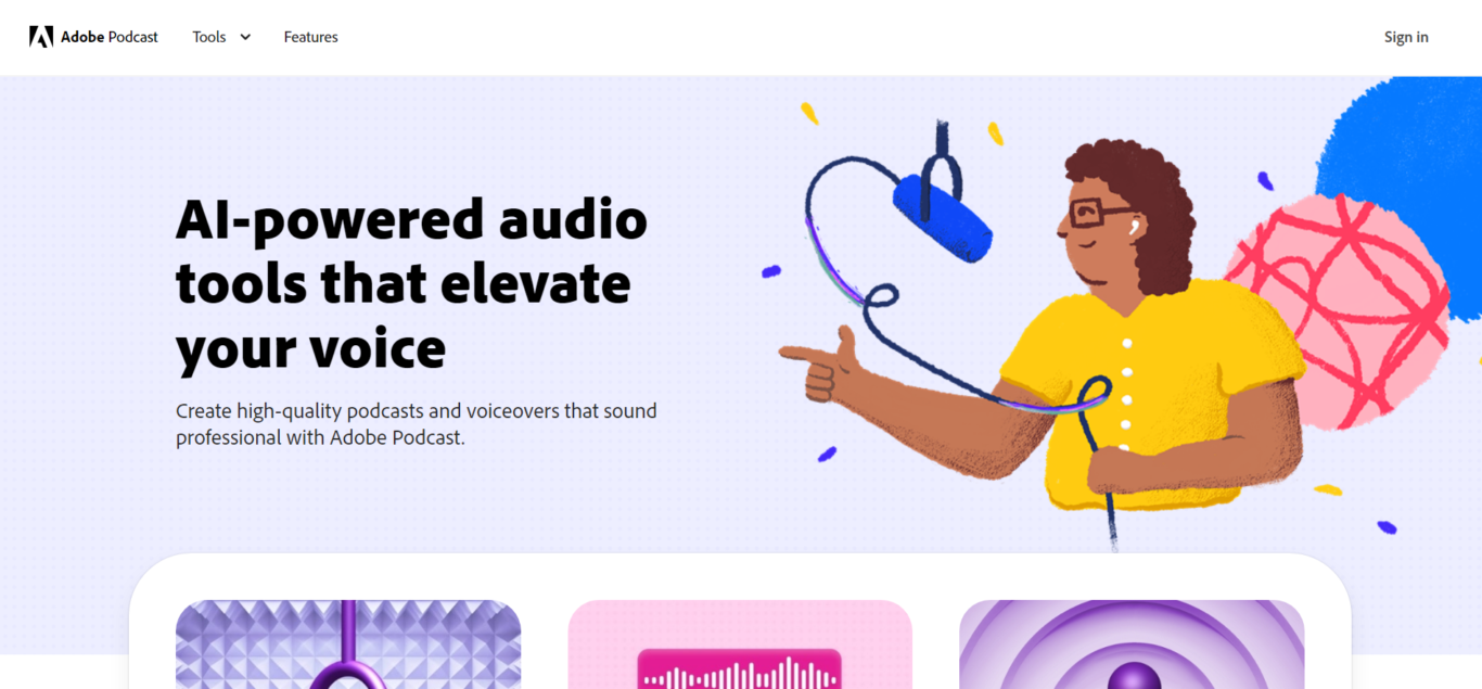 Adobe Podcast AI.