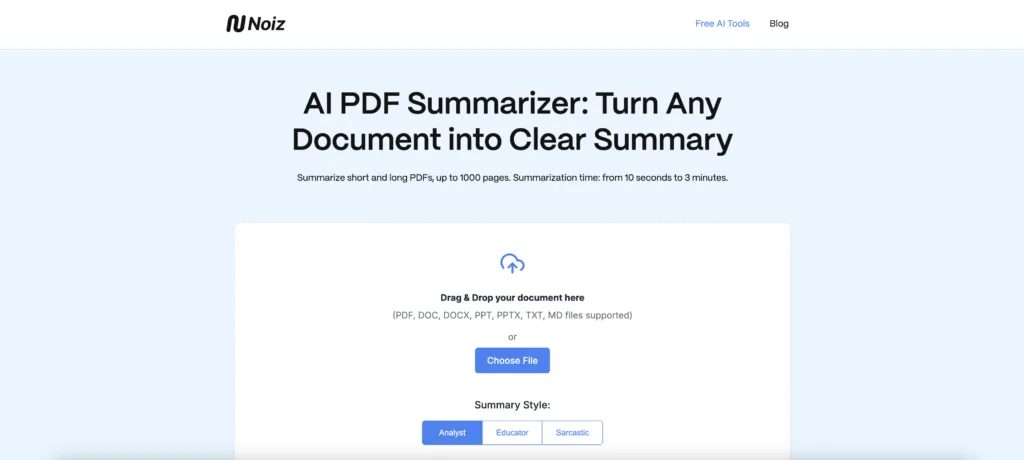AI PDF Summarizer by Noiz