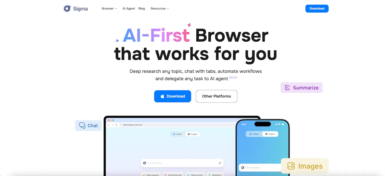 Sigma Browser AI.