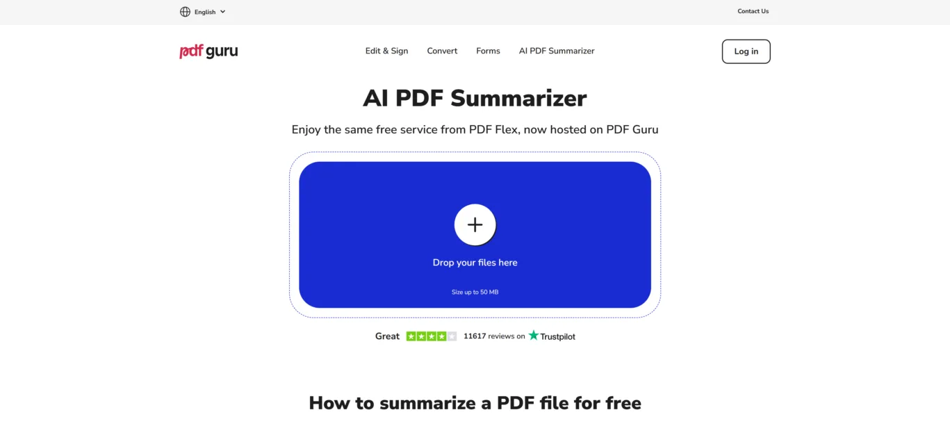 AI PDF Summarizer by PDF Guru.