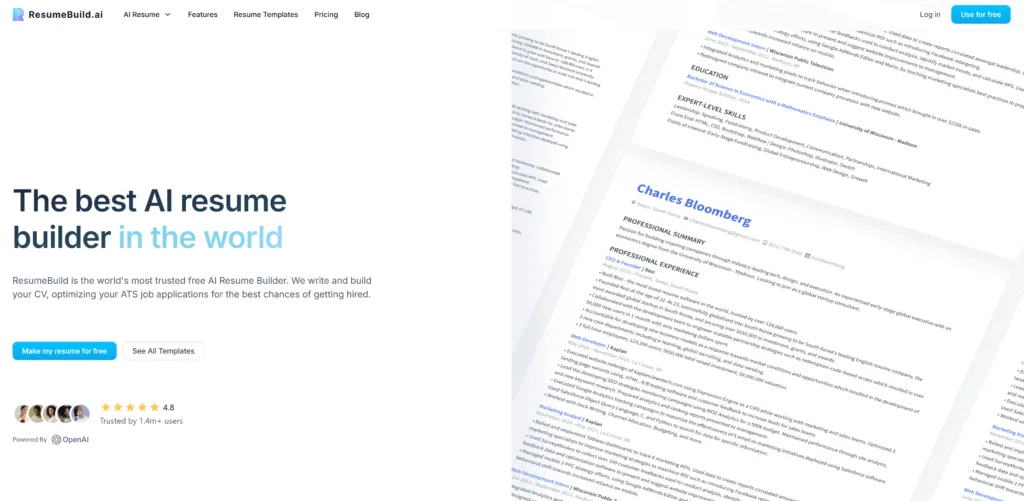ResumeBuild AI.