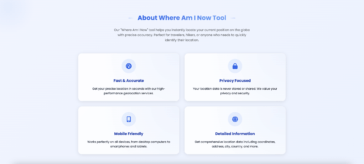 Screenshot of Where Am I Now tool.