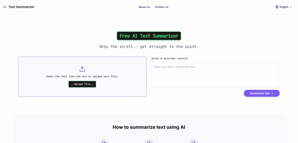 AI Text Summarizer.