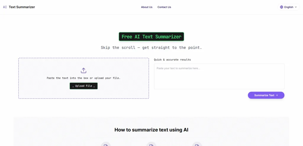 AI Text Summarizer.