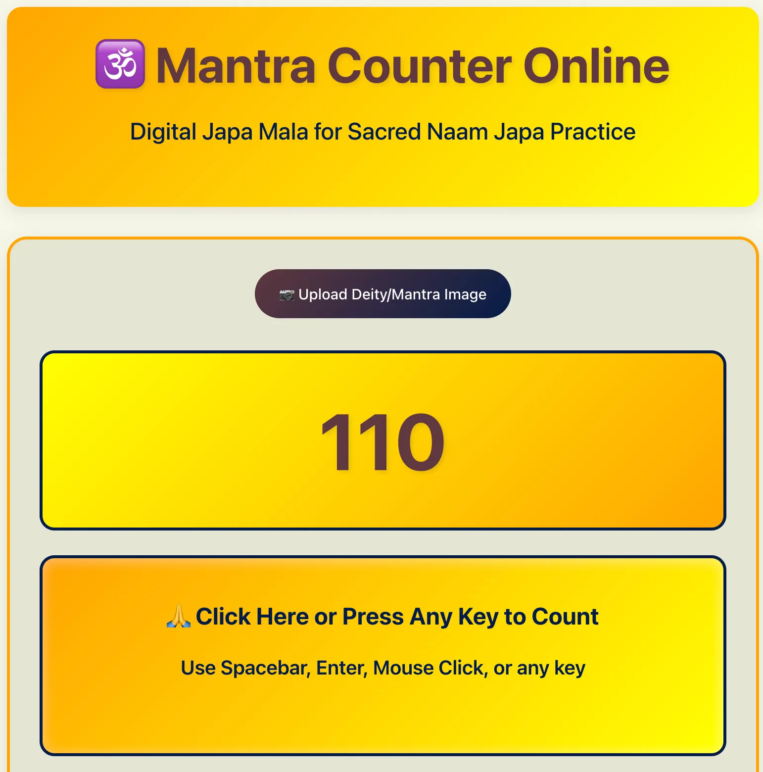 Mantra Counter Online app.