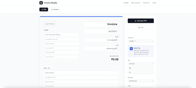 Invoice Studio.