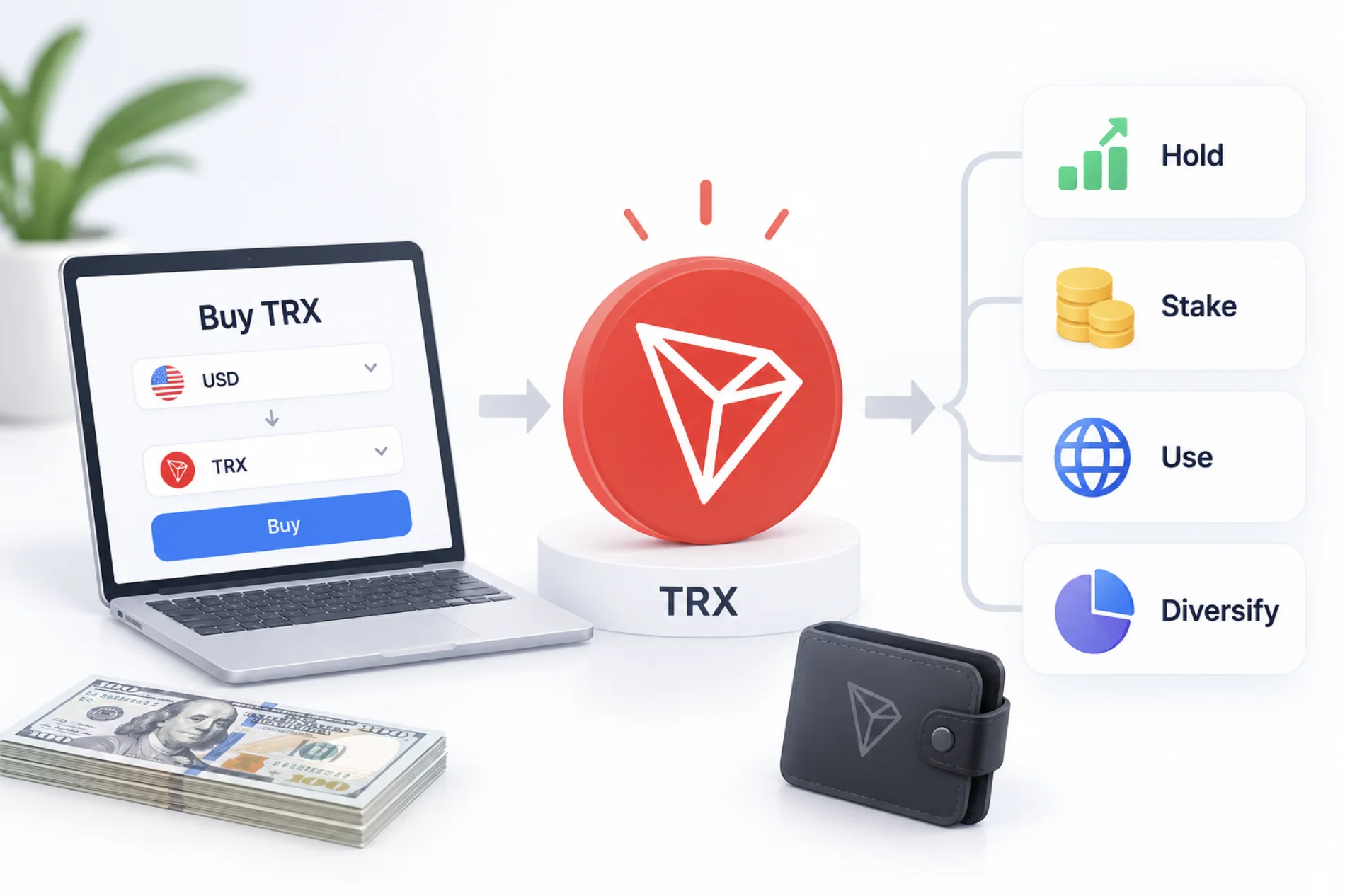 Tron (TRX) for US dollars (USD)