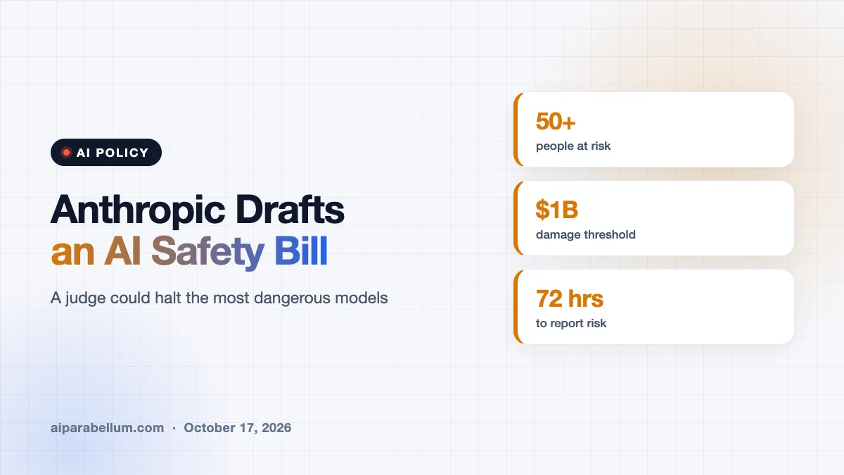 Anthropic Pitches Lawmakers a Bill to Halt the Most Dangerous AI Models