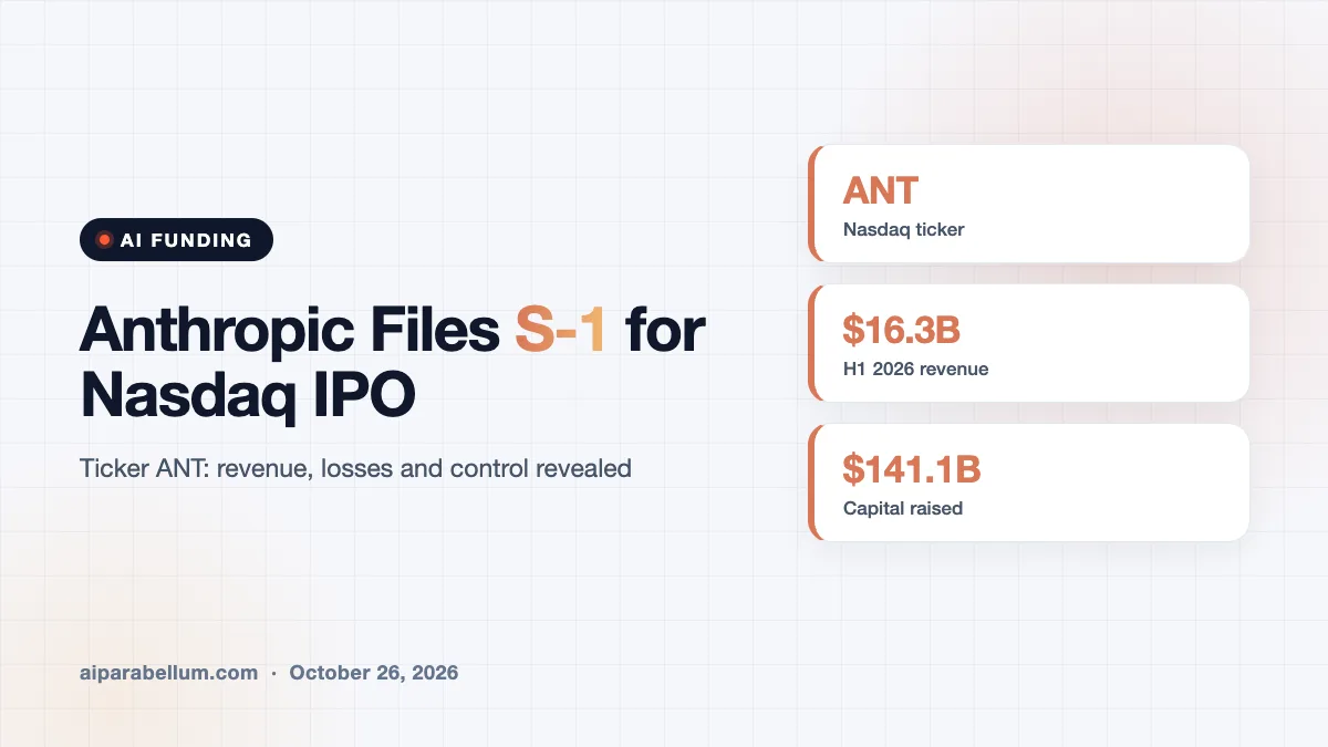 Anthropic Files S-1 for Nasdaq IPO Under Ticker ANT