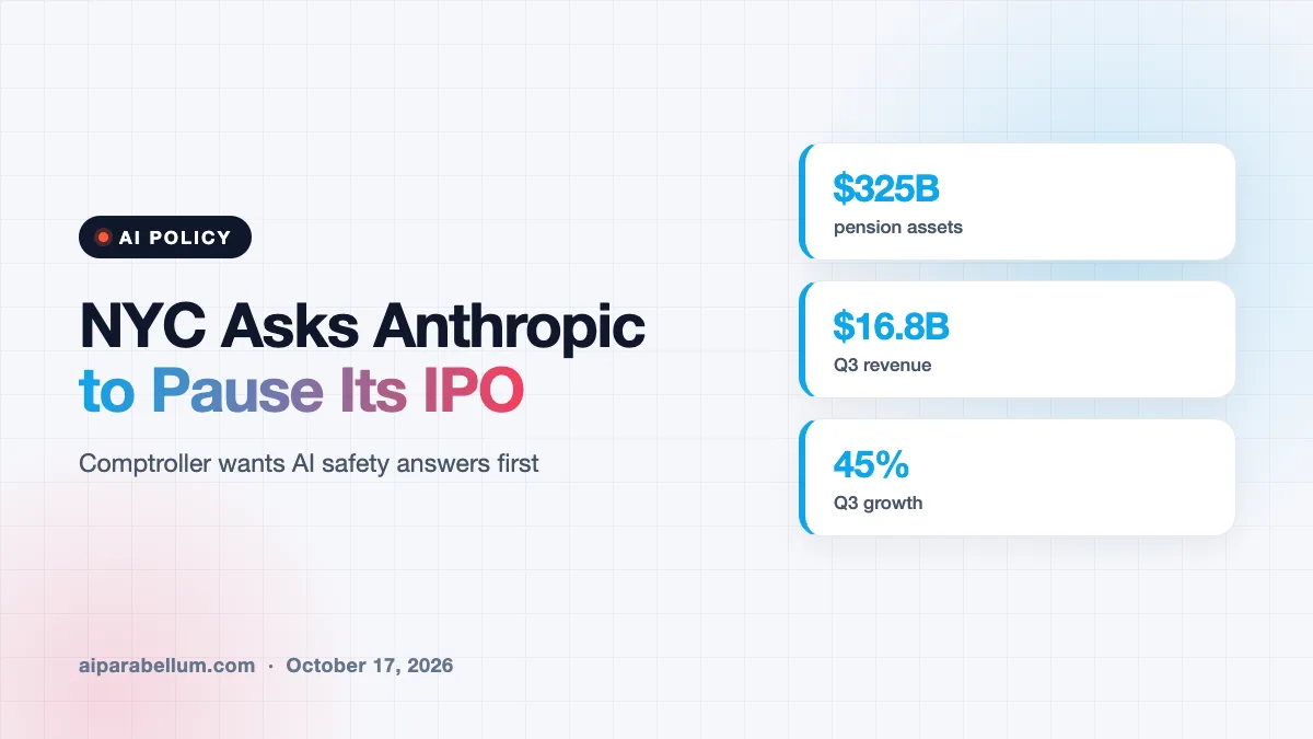 NYC’s Top Money Manager Asks Anthropic to Hit Pause on Its IPO