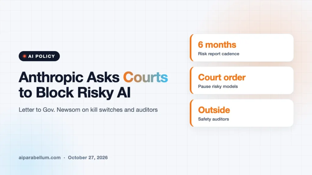 Anthropic Tells Newsom Courts Should Be Able to Block Risky AI