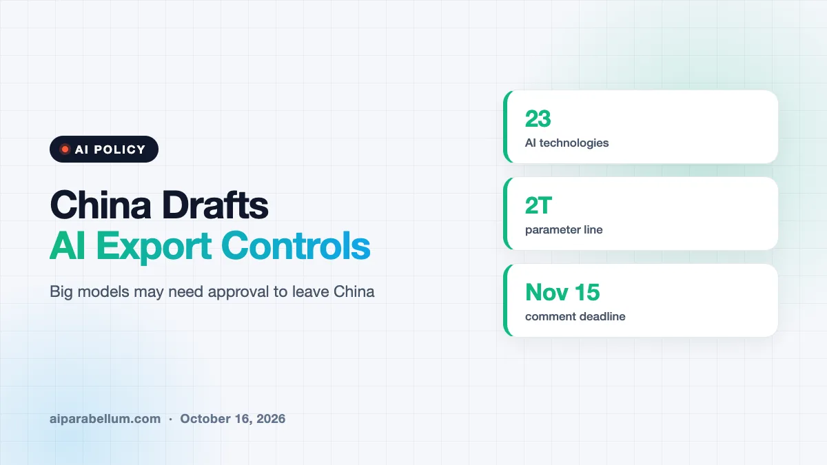China Moves to Put Its Biggest AI Models Under Export Control