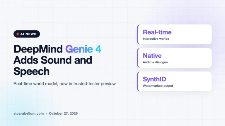 DeepMind Genie 4 Builds Real-Time Worlds With Sound and Speech