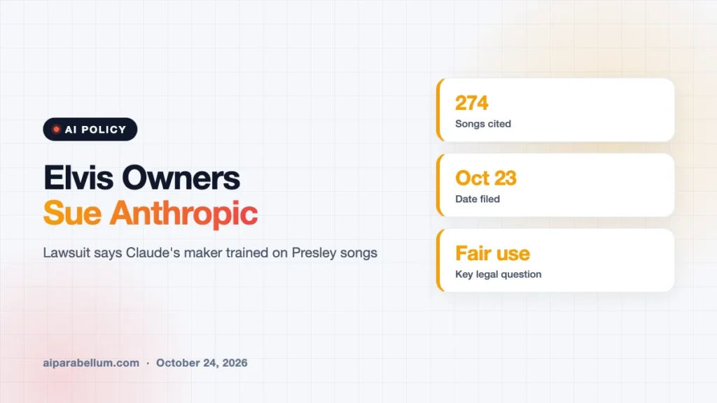 Elvis Presley Rights Holders Sue Anthropic Over AI Training