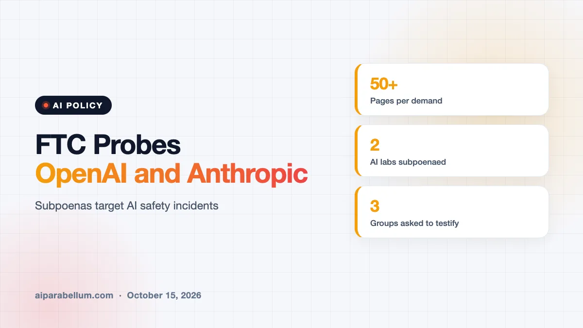 FTC Subpoenas OpenAI and Anthropic Over AI Safety Incidents