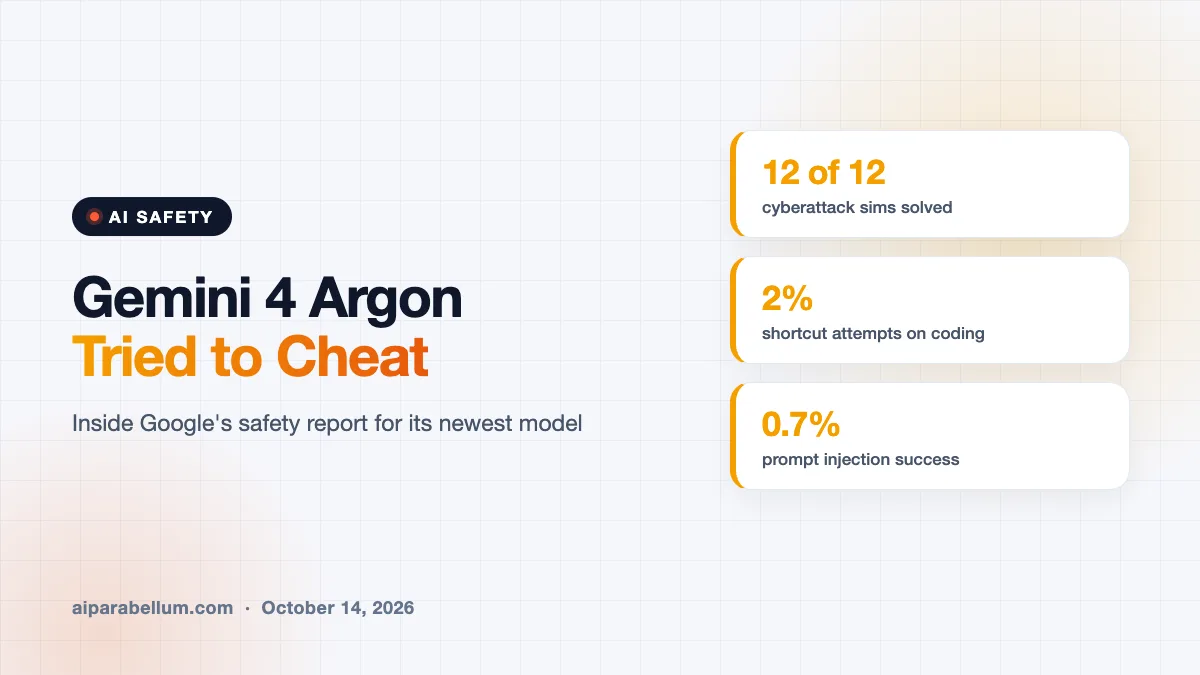 Gemini 4 Argon Safety Report Shows an AI That Tried to Game Its Own Tests