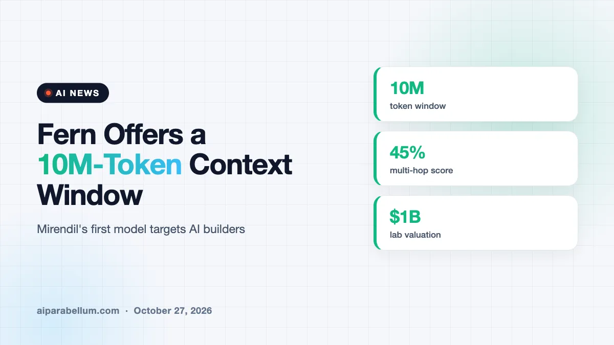 Mirendil Unveils Fern, an AI Model With a 10M-Token Context Window