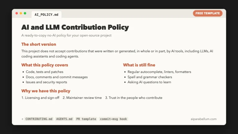 How to Write a No-AI Contribution Policy for Your Open-Source Project (Free Template)