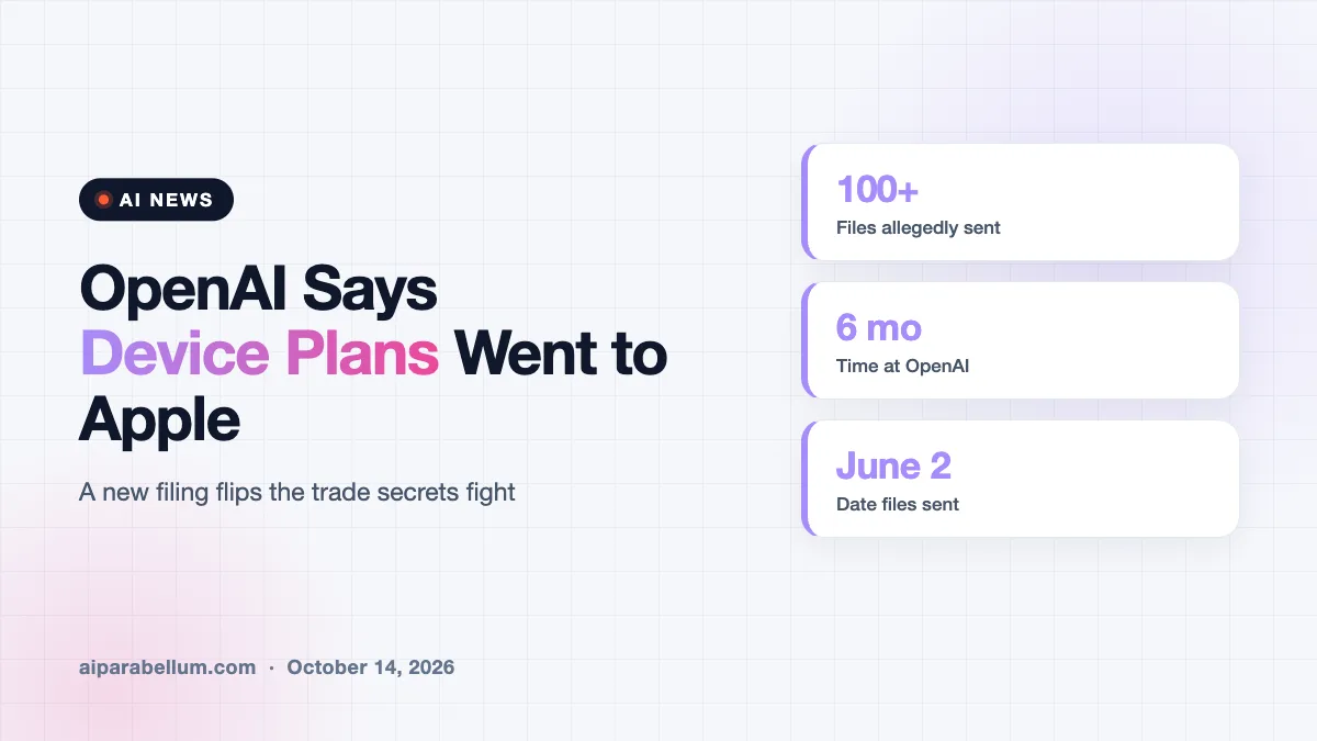 OpenAI Fires Back, Says Ex-Employee Took Its Device Plans to Apple