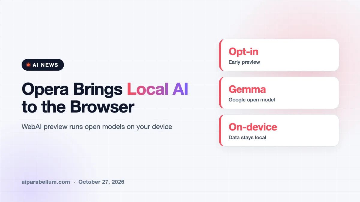 Opera Ships WebAI Local AI Models Inside Its Browser