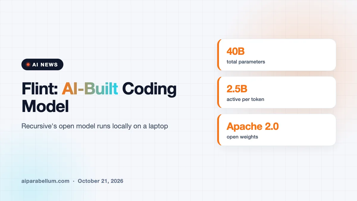 Recursive Releases Flint, an Open Coding Model Built Largely by AI
