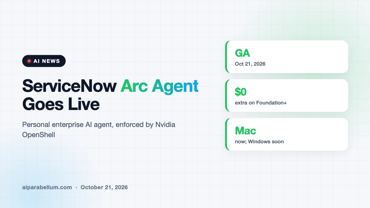 ServiceNow Arc Agent Goes Live With Nvidia Guardrails Built In