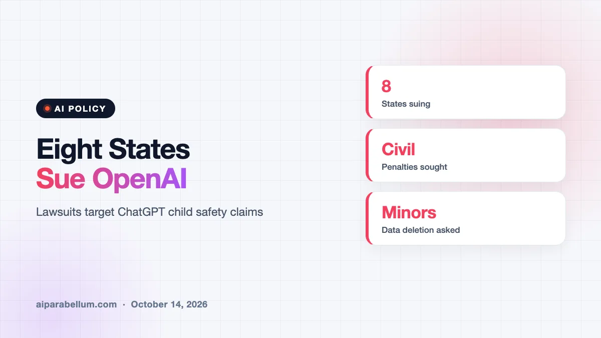 Eight States Sue OpenAI Over ChatGPT Child Safety
