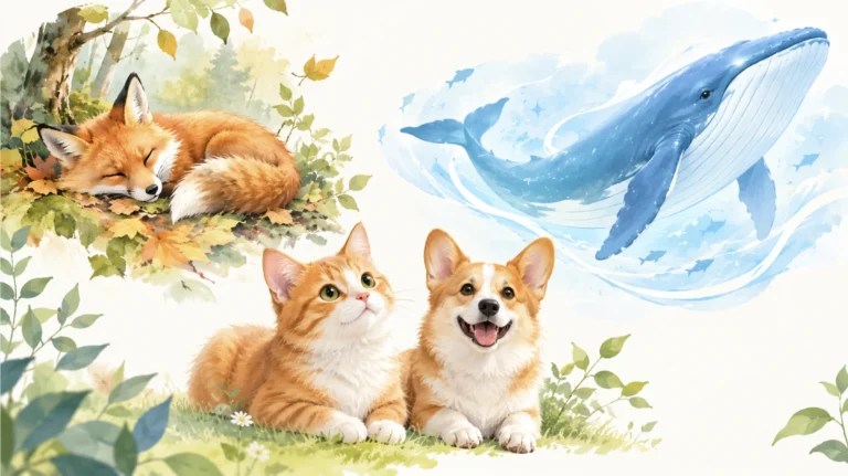 An image showing wildlife with pets.